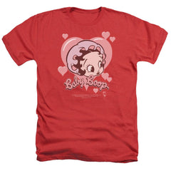 Betty Boop Baby Heart Men's 30/1 Heather 60 40 Poly Short-Sleeve T-Shirt