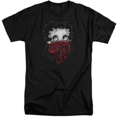Betty Boop Bandana & Roses Men's 18/1 Tall Cotton Short-Sleeve T-Shirt