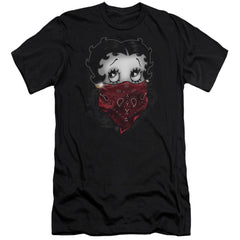 Betty Boop Bandana & Roses Men's Ultra-Soft 30/1 Cotton Slim Short-Sleeve T-Shirt
