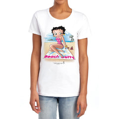 Betty Boop Beach Betty Women's 18/1 Cotton Short-Sleeve T-Shirt