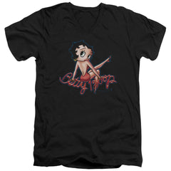 Betty Boop Bettys Back Men's 30/1 Cotton Slim V-Neck T-Shirt