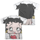 Betty Boop Big Boop Head (Front/Back Print) Men's Regular Fit Poly Cotton Short-Sleeve T-Shirt