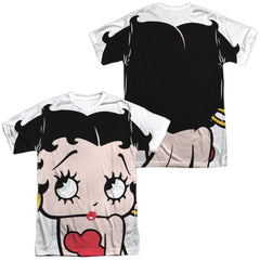 Betty Boop Big Boop Head (Front/Back Print) Men's Regular Fit Polyester Short-Sleeve T-Shirt