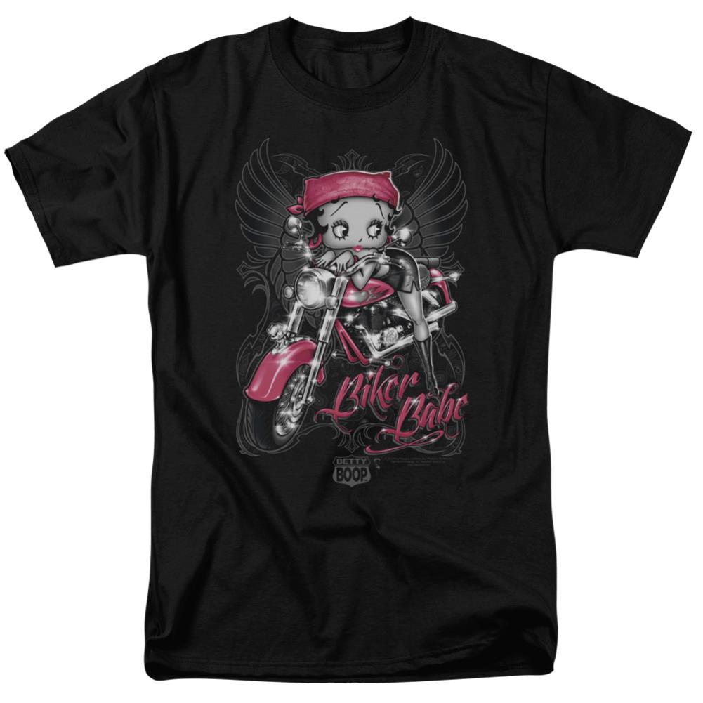 Betty Boop Biker Babe Men's 18/1 Cotton Short-Sleeve T-Shirt