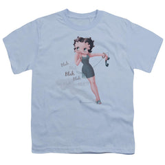 Betty Boop Blah Blah Blah Youth 18/1 100% Cotton Short-Sleeve T-Shirt
