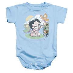 Betty Boop Blue Butterflies Infant's Cotton SS Snapsuit