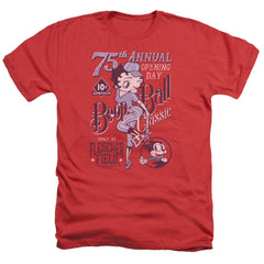 Betty Boop Boop Ball Men's 30/1 Heather 60 40 Poly Short-Sleeve T-Shirt