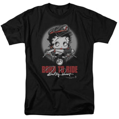 Betty Boop Born To Ride Men's 18/1 Cotton Short-Sleeve T-Shirt