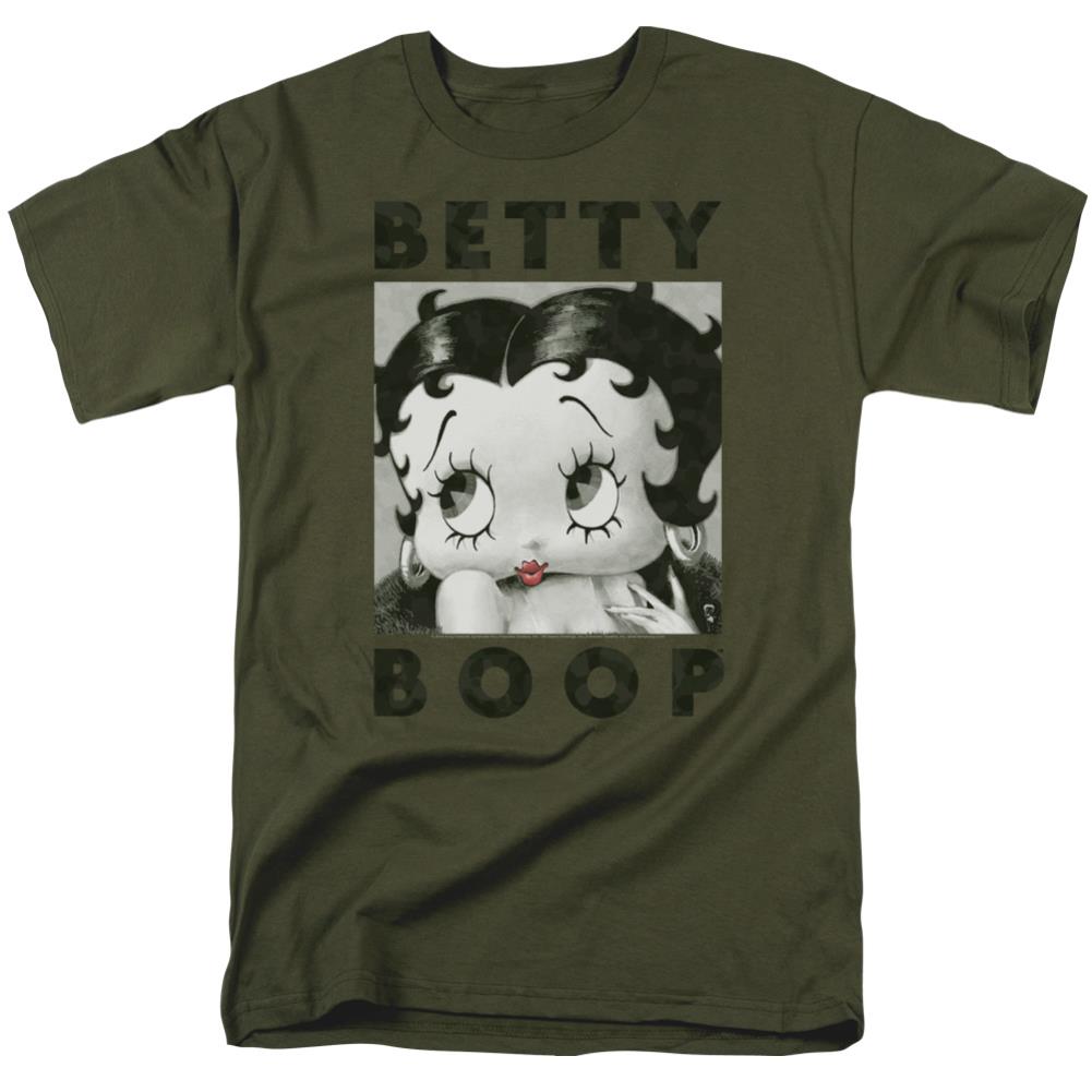 Betty Boop Camo Glamour Men's 18/1 Cotton Short-Sleeve T-Shirt