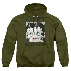 Betty Boop Camo Glamour Men's Pull-Over 75 25 Poly Hoodie