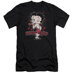 Betty Boop Classic Kiss Men's Ultra-Soft 30/1 Cotton Slim Short-Sleeve T-Shirt