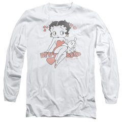 Betty Boop Classic With Pup Men's 18/1 Cotton Long-Sleeve T-Shirt