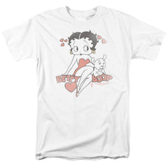 Betty Boop Classic With Pup Men's 18/1 Cotton Short-Sleeve T-Shirt