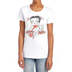 Betty Boop Classic With Pup Women's 18/1 Cotton Short-Sleeve T-Shirt