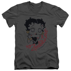 Betty Boop Classic Zombie Men's 30/1 Cotton Slim V-Neck T-Shirt