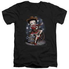 Betty Boop Country Star Men's 30/1 Cotton Slim V-Neck T-Shirt
