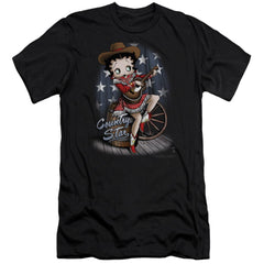 Betty Boop Country Star Men's Ultra-Soft 30/1 Cotton Slim Short-Sleeve T-Shirt