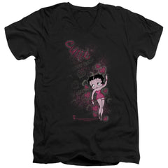 Betty Boop Cutie Men's 30/1 Cotton Slim V-Neck T-Shirt