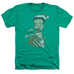 Betty Boop Define Naughty Men's 30/1 Heather 60 40 Poly Short-Sleeve T-Shirt