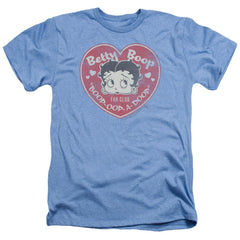 Betty Boop Fan Club Heart Men's 30/1 Heather 60 40 Poly Short-Sleeve T-Shirt