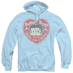 Betty Boop Fan Club Heart Men's Pull-Over 75 25 Poly Hoodie