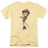 Betty Boop Firefighter Men's 18/1 Cotton Short-Sleeve T-Shirt
