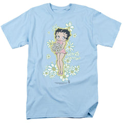 Betty Boop Flowers Men's 18/1 Cotton Short-Sleeve T-Shirt