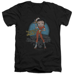Betty Boop Fries With That Men's 30/1 Cotton Slim V-Neck T-Shirt