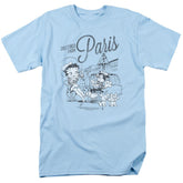 Betty Boop Greetings From Paris Men's 18/1 Cotton Short-Sleeve T-Shirt