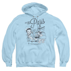 Betty Boop Greetings From Paris Men's Pull-Over 75 25 Poly Hoodie