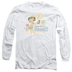Betty Boop Hot In Hawaii Men's 18/1 Cotton Long-Sleeve T-Shirt