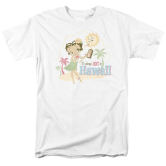 Betty Boop Hot In Hawaii Men's 18/1 Cotton Short-Sleeve T-Shirt