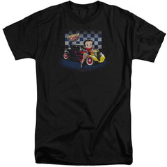 Betty Boop Hot Rod Boop Men's 18/1 Tall Cotton Short-Sleeve T-Shirt