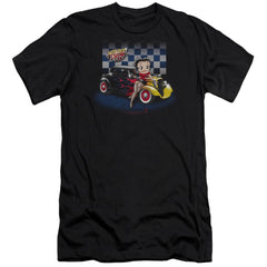 Betty Boop Hot Rod Boop Men's Ultra-Soft 30/1 Cotton Slim Short-Sleeve T-Shirt