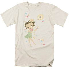 Betty Boop Hula Flowers Men's 18/1 Cotton Short-Sleeve T-Shirt