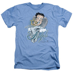 Betty Boop I Believe In Angels Men's 30/1 Heather 60 40 Poly Short-Sleeve T-Shirt