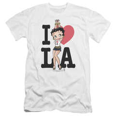 Betty Boop I Heart La Men's Ultra-Soft 30/1 Cotton Slim Short-Sleeve T-Shirt