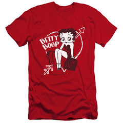 Betty Boop Lover Girl Men's Ultra-Soft 30/1 Cotton Slim Short-Sleeve T-Shirt