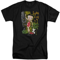 Betty Boop Luau Lady Men's 18/1 Tall Cotton Short-Sleeve T-Shirt