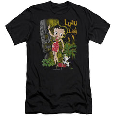 Betty Boop Luau Lady Men's Ultra-Soft 30/1 Cotton Slim Short-Sleeve T-Shirt
