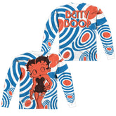 Betty Boop Mod Rings (Front/Back Print) Men's Regular Fit Polyester Long-Sleeve T-Shirt