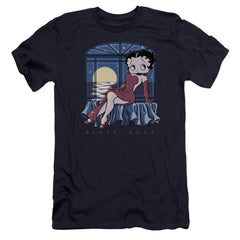 Betty Boop Moonlight Men's Ultra-Soft 30/1 Cotton Slim Short-Sleeve T-Shirt