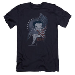 Betty Boop Proud Betty Men's Ultra-Soft 30/1 Cotton Slim Short-Sleeve T-Shirt