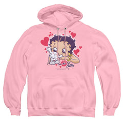 Betty Boop Puppy Love Men's Pull-Over 75 25 Poly Hoodie