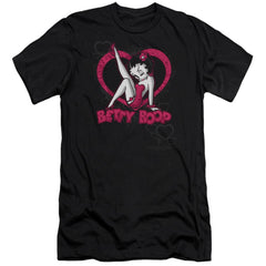 Betty Boop Scrolling Hearts Men's Ultra-Soft 30/1 Cotton Slim Short-Sleeve T-Shirt