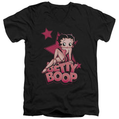 Betty Boop Sexy Star Men's 30/1 Cotton Slim V-Neck T-Shirt