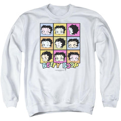 Betty Boop Shes Got The Look Men's Crewneck 50 50 Poly Long-Sleeve T-Shirt