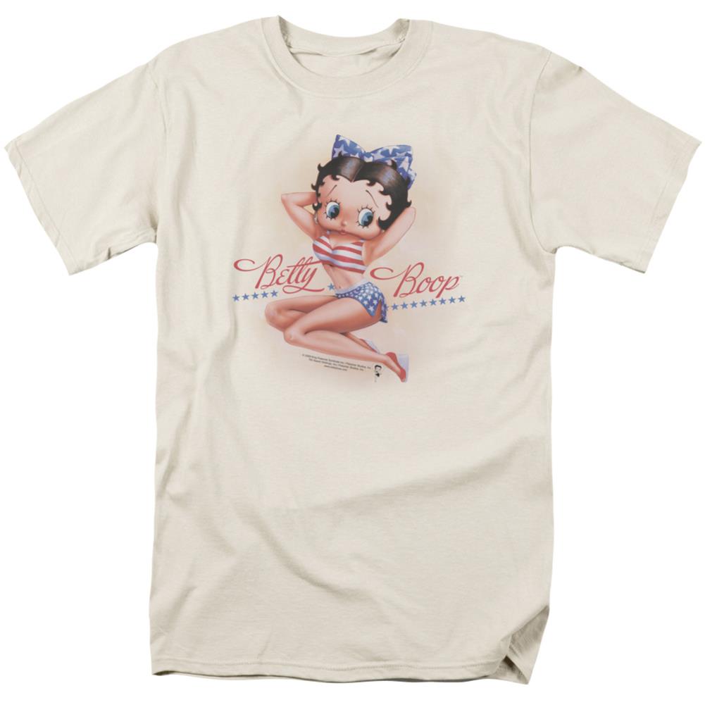 Betty Boop Stars And Stripes Forever Men's 18/1 Cotton Short-Sleeve T-Shirt
