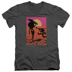 Betty Boop Summer Men's 30/1 Cotton Slim V-Neck T-Shirt