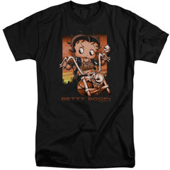 Betty Boop Sunset Rider Men's 18/1 Tall Cotton Short-Sleeve T-Shirt